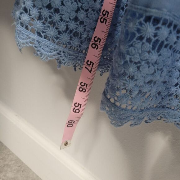 Soft Surroundings Emma Blue Tiered Maxi Dress Boho Vacation Size Large - Picture 9 of 10